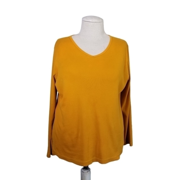 Duluth Trading Company WMS SZ XL T Tee Shirt Gold Yellow Long Sleeve Cotton - Picture 1 of 10